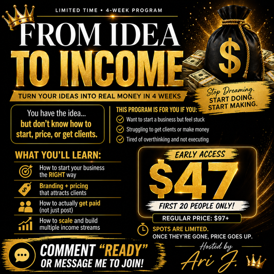 From Idea to Income – 4 Week Business Program